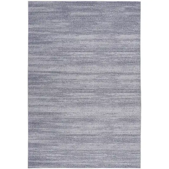 Gray and White Abstract Power Loom Washable Non Skid Area Rug Photo 2