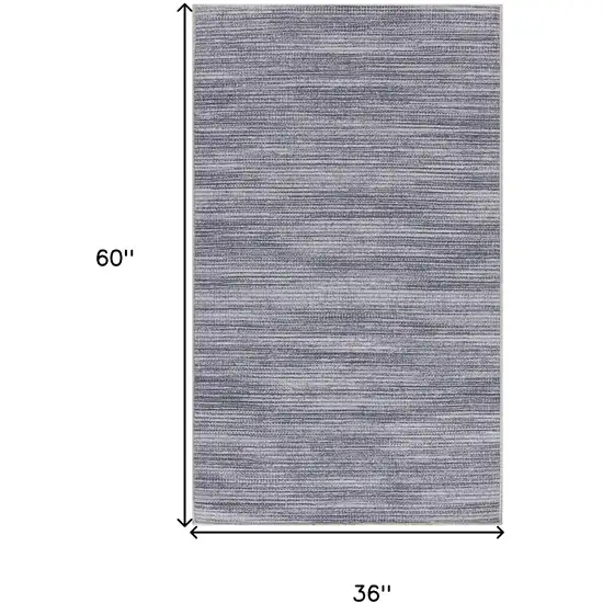 Gray and White Abstract Power Loom Washable Non Skid Area Rug Photo 3