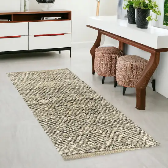 Tan and Gray Hand Woven Area Rug Photo 1