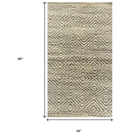 Tan and Gray Hand Woven Area Rug Photo 3