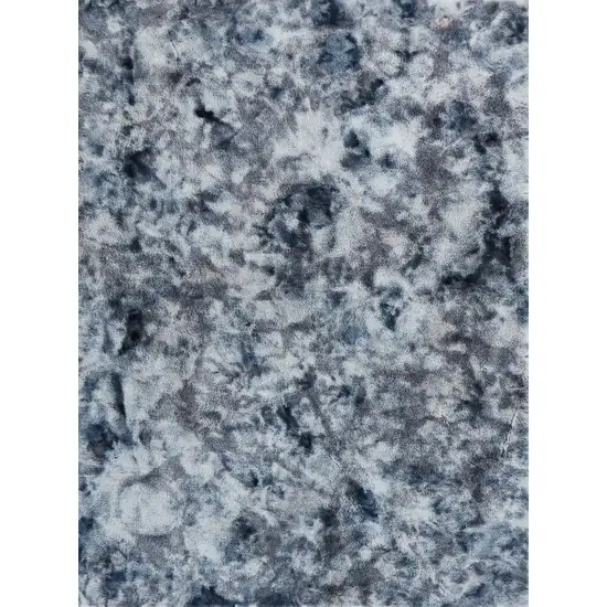 Gray and White Faux Fur Abstract Shag Non Skid Area Rug Photo 6