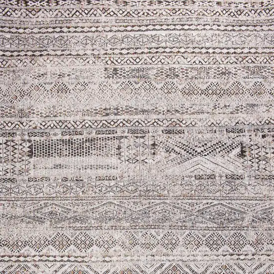 Gray and White Oriental Non Skid Area Rug Photo 7