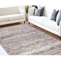 Photo of Gray and White Oriental Non Skid Area Rug
