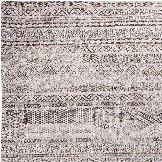 Gray and White Oriental Non Skid Area Rug Photo 6