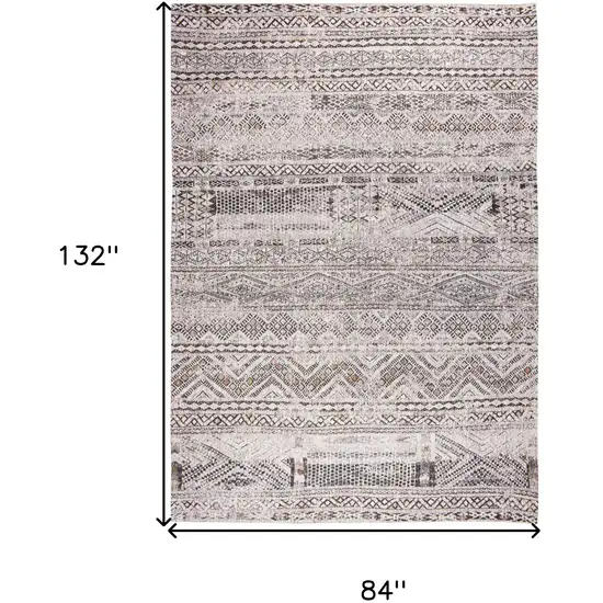 Gray and White Oriental Non Skid Area Rug Photo 3