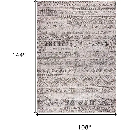 Gray and White Oriental Non Skid Area Rug Photo 3