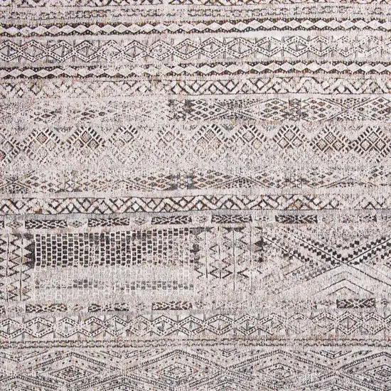 Gray and White Oriental Non Skid Area Rug Photo 6