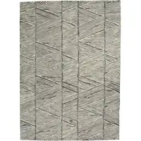 Photo of Gray and White Wool Abstract Area Rug