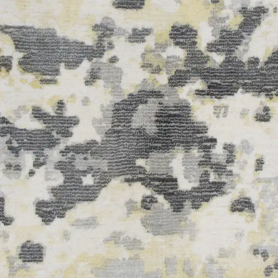 Gray and Yellow Abstract Hand Loomed Area Rug Photo 4