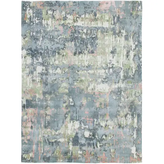 Gray and Yellow Abstract Hand Loomed Area Rug Photo 2