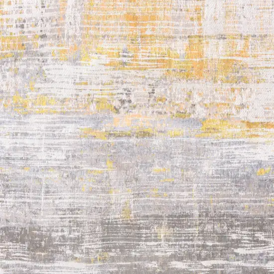 Gray and Yellow Abstract Non Skid Area Rug Photo 5