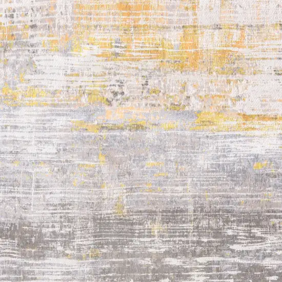 Gray and Yellow Abstract Non Skid Area Rug Photo 5