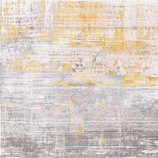 Gray and Yellow Abstract Non Skid Area Rug Photo 5