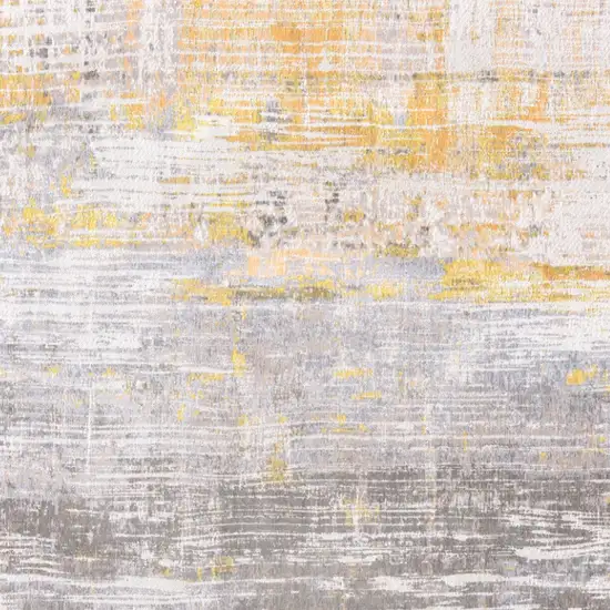 Gray and Yellow Abstract Non Skid Area Rug Photo 5