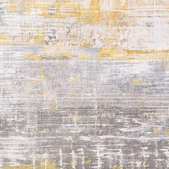 Gray and Yellow Abstract Non Skid Area Rug Photo 5