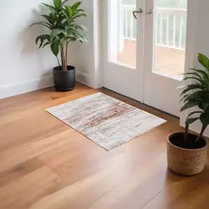 Photo of Gray and Yellow Abstract Non Skid Area Rug