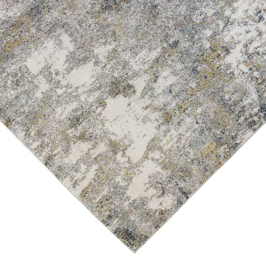 Gray and Yellow Abstract Power Loom Area Rug Photo 4