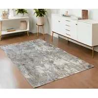 Photo of Gray and Yellow Abstract Power Loom Area Rug