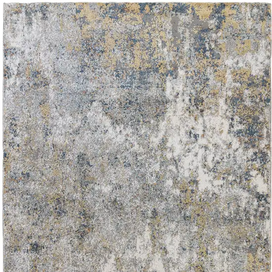 Gray and Yellow Abstract Power Loom Area Rug Photo 7