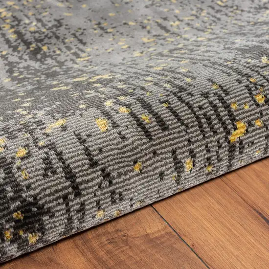 Gray and Yellow Abstract Sprinkle Area Rug Photo 6