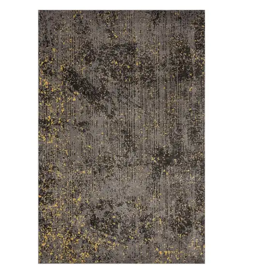 Gray and Yellow Abstract Sprinkle Area Rug Photo 1