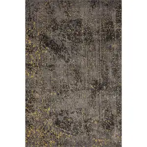 Photo of Gray and Yellow Abstract Sprinkle Area Rug