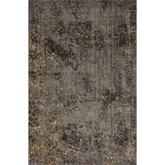 Gray and Yellow Abstract Sprinkle Area Rug Photo 1