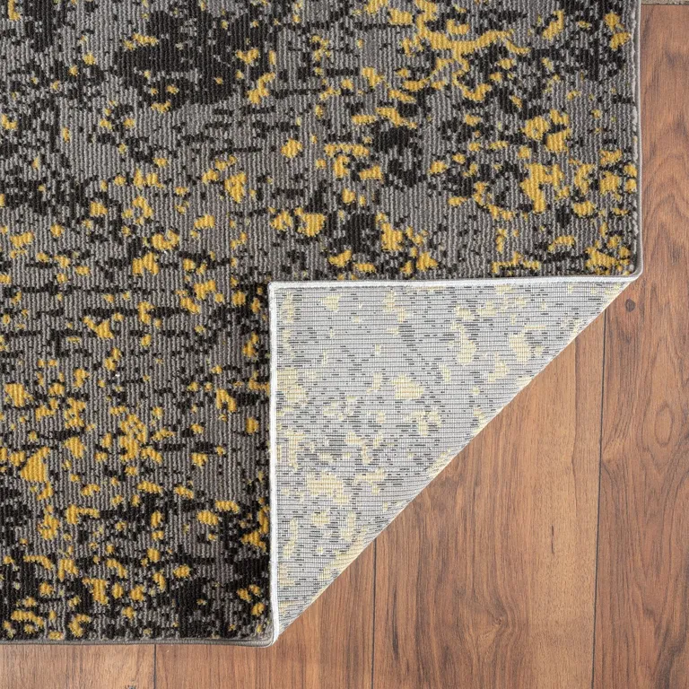 Gray and Yellow Abstract Sprinkle Area Rug Photo 3