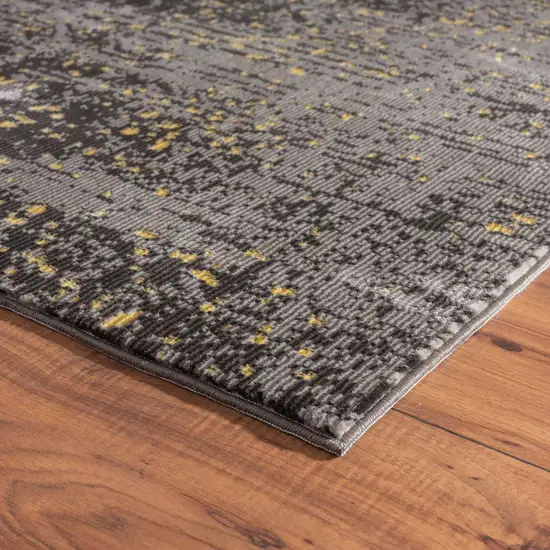 Gray and Yellow Abstract Sprinkle Area Rug Photo 5