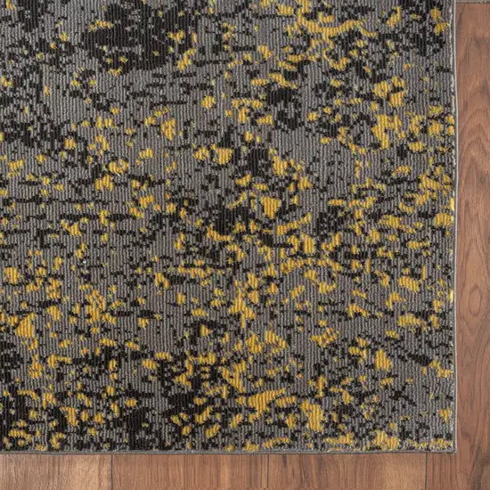 Gray and Yellow Abstract Sprinkle Area Rug Photo 4