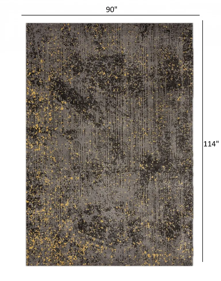 Gray and Yellow Abstract Sprinkle Area Rug Photo 5