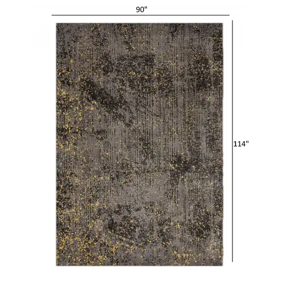 Gray and Yellow Abstract Sprinkle Area Rug Photo 5