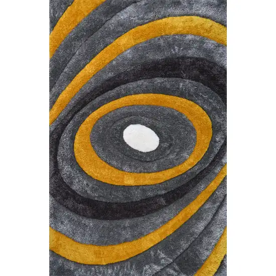 Gray and Yellow Shag Hand Tufted Area Rug Photo 1