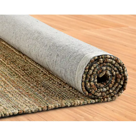 Green Abstract Hand Woven Non Skid Area Rug Photo 6