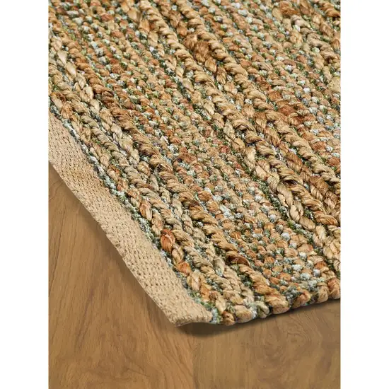 Green Abstract Hand Woven Non Skid Area Rug Photo 4