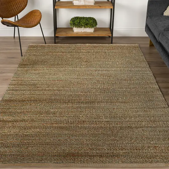 Green Abstract Hand Woven Non Skid Area Rug Photo 8