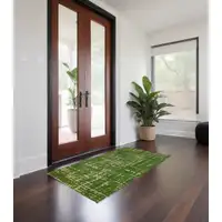 Photo of Green Abstract Non Skid Area Rug