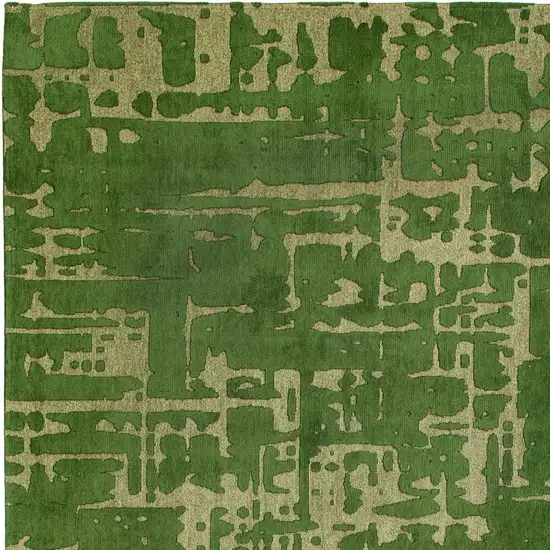 Green Abstract Non Skid Area Rug Photo 5