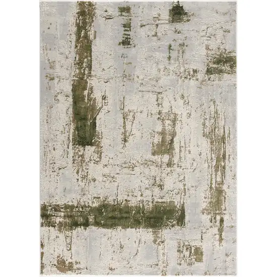 Green Abstract Power Loom Stain Resistant Area Rug Photo 6