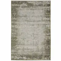 Photo of Green Abstract Stain Resistant Indoor Outdoor Area Rug