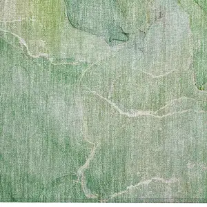 Photo of Green Abstract Washable Non Skid Indoor Outdoor Area Rug