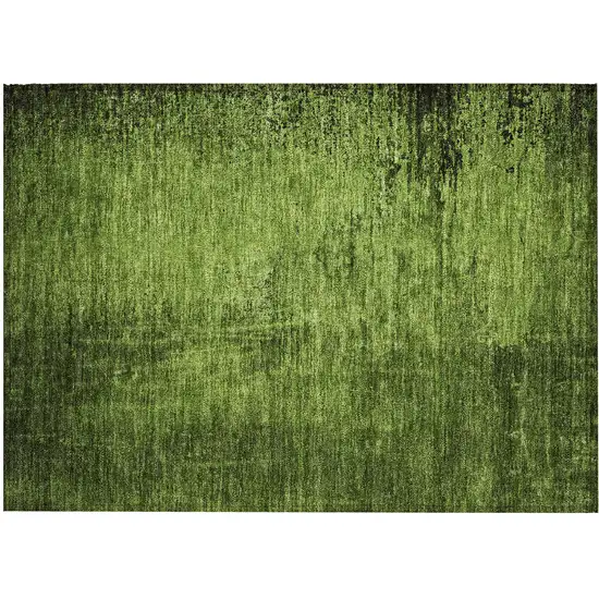 Green Abstract Washable Non Skid Indoor Outdoor Area Rug Photo 1