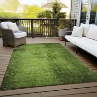 Photo of Green Abstract Washable Non Skid Indoor Outdoor Area Rug