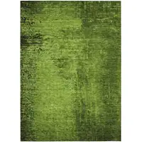 Photo of Green Abstract Washable Non Skid Indoor Outdoor Area Rug