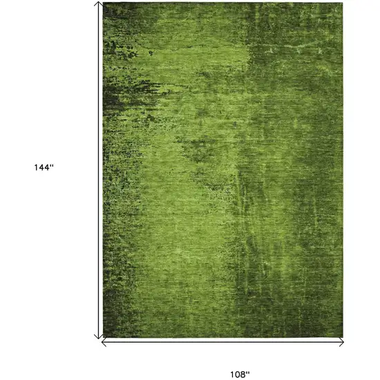 Green Abstract Washable Non Skid Indoor Outdoor Area Rug Photo 3