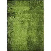 Photo of Green Abstract Washable Non Skid Indoor Outdoor Area Rug