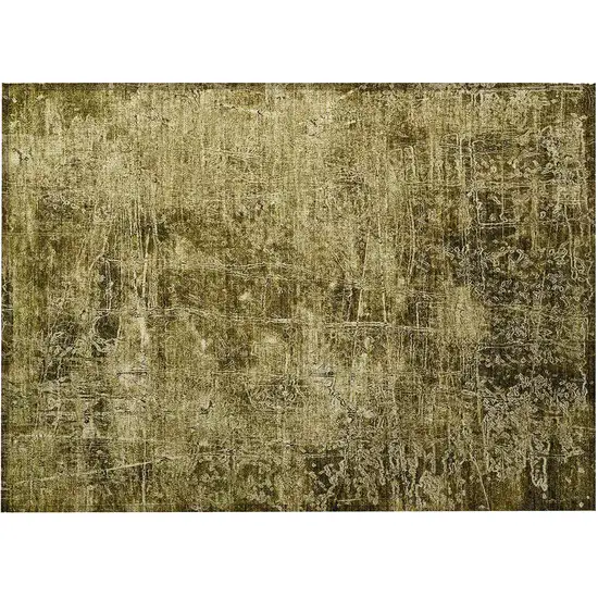 Green Abstract Washable Non Skid Indoor Outdoor Area Rug Photo 4