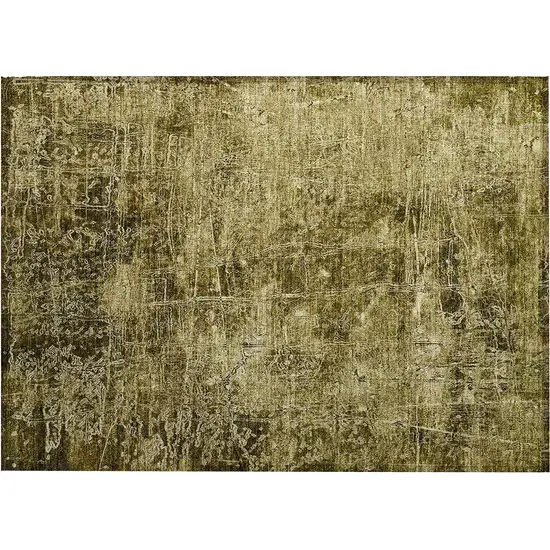 Green Abstract Washable Non Skid Indoor Outdoor Area Rug Photo 2