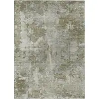 Photo of Green Abstract Washable Non Skid Indoor Outdoor Area Rug