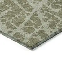 Photo of Green Abstract Washable Non Skid Indoor Outdoor Area Rug